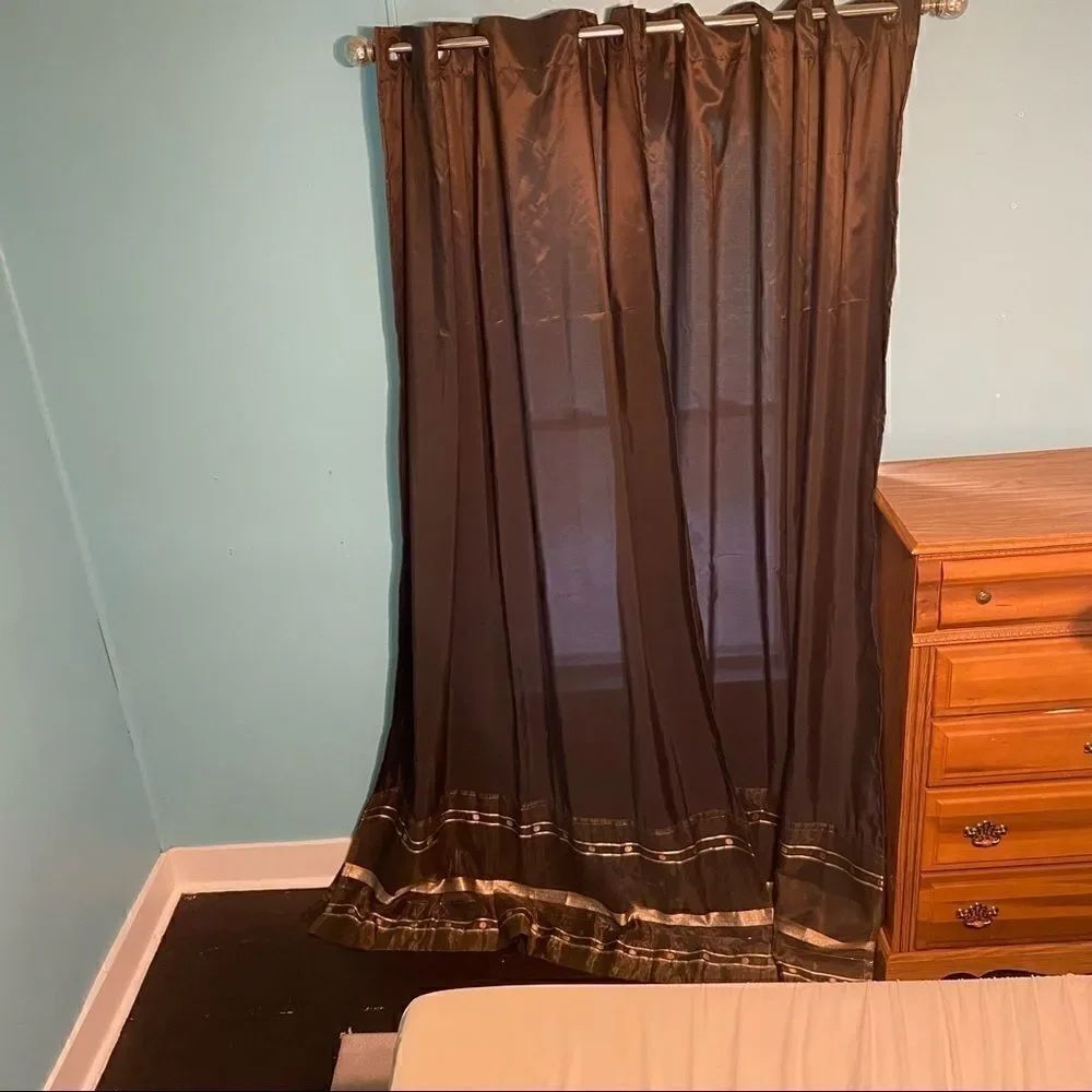 Jcpenny studio panel curtains brown w/ gold trim